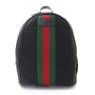 グッチ(Gucci)のGUCCI グッチ シェリーライン バックパック リュック・デイパック ブラック 630917 アウトレット レディース【中古】【美品】(リュック/バックパック)