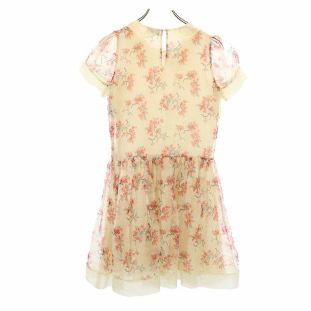 レッドヴァレンティノ シルク100％ 花柄 ワンピース 38 ベージュ×ピンク RED VALENTINO レディース   【230612】