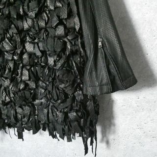 GIORGIO BRATO - 美品 GIORGIO BRATO レザー 七分袖 ノーカラー