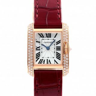 カルティエ Cartier タンク アングレーズ SM ベゼルダイヤ WT100013 シルバー文字盤 中古 腕時計 レディース(その他)