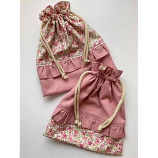 ハンドメイド　巾着　2枚セット(外出用品)