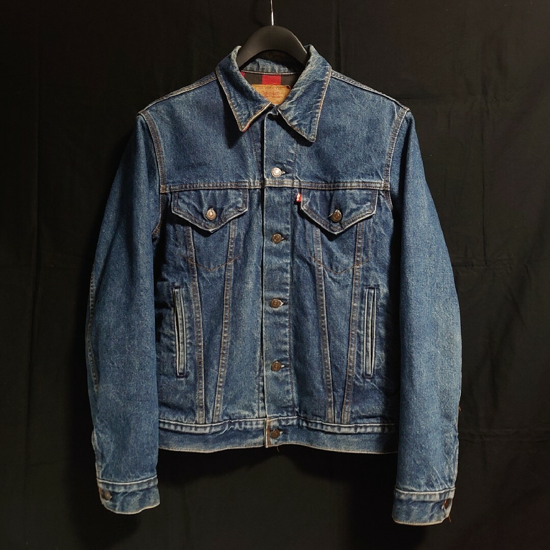 ★希少美品★80年代Levi'sデニムジャケット 赤✕黒裏地 size40L | フリマアプリ ラクマ