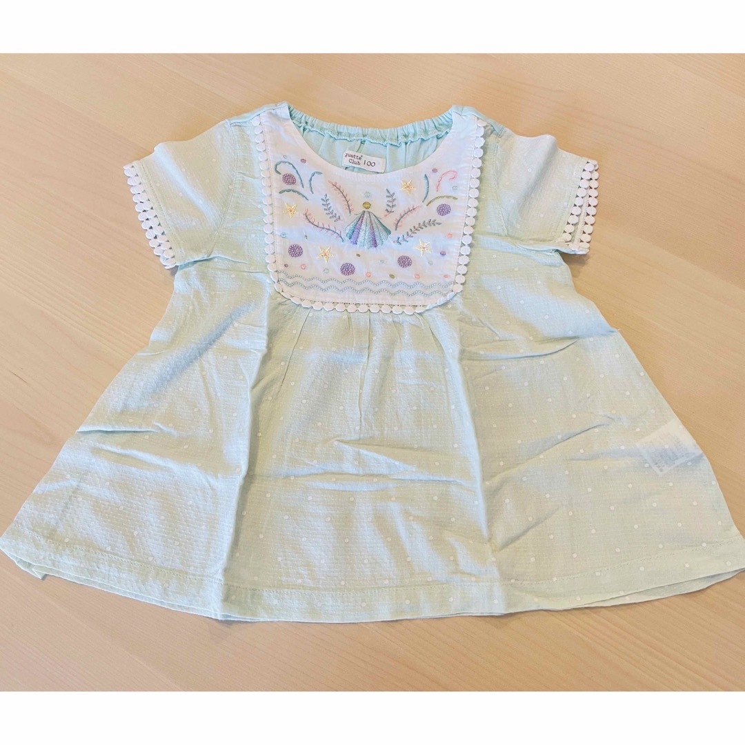 キッズ　子供　半袖　トップス　女の子　100 キッズ/ベビー/マタニティのキッズ服女の子用(90cm~)(Tシャツ/カットソー)の商品写真