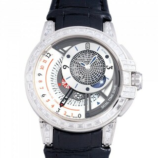 ハリー・ウィンストン HARRY WINSTON オーシャン デュアルタイム オートマティック OCEATZ44WW013 シルバー文字盤 中古 腕時計 メンズ(腕時計(アナログ))
