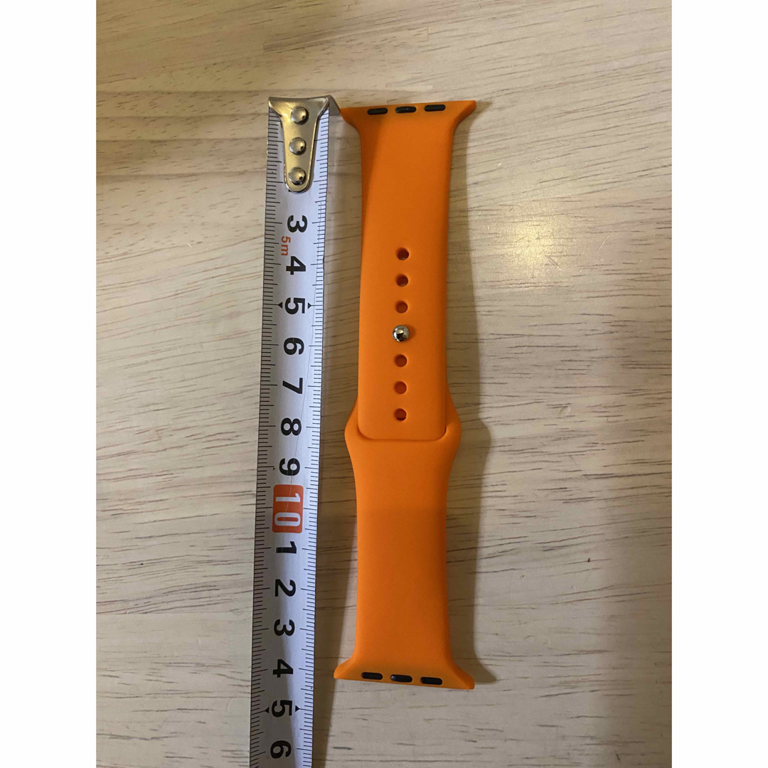 Apple Watch band ブラックとオレンジ メンズの時計(ラバーベルト)の商品写真