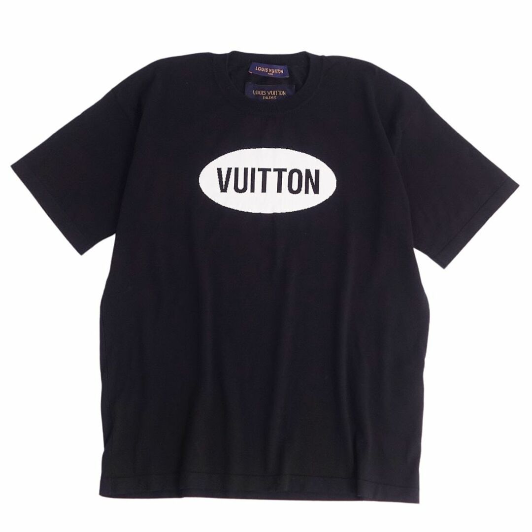 LOUIS VUITTON(ルイヴィトン)の極美品 ルイヴィトン LOUIS VUITTON Tシャツ 2022SS カットソー インタルシア ジャカード ロゴ コットン トップス メンズ M ブラック メンズのトップス(Tシャツ/カットソー(半袖/袖なし))の商品写真