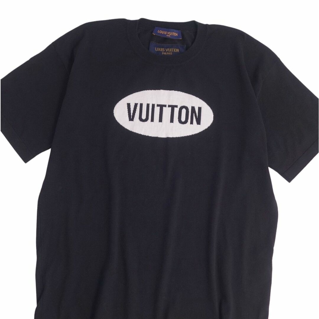 LOUIS VUITTON(ルイヴィトン)の極美品 ルイヴィトン LOUIS VUITTON Tシャツ 2022SS カットソー インタルシア ジャカード ロゴ コットン トップス メンズ M ブラック メンズのトップス(Tシャツ/カットソー(半袖/袖なし))の商品写真