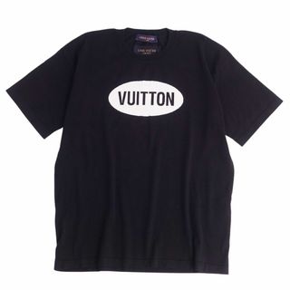 ルイヴィトン(LOUIS VUITTON)の極美品 ルイヴィトン LOUIS VUITTON Tシャツ 2022SS カットソー インタルシア ジャカード ロゴ コットン トップス メンズ M ブラック(Tシャツ/カットソー(半袖/袖なし))