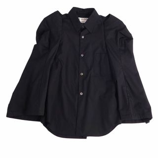 コムデギャルソン(COMME des GARCONS)の美品 コムデギャルソン COMME des GARCONS シャツ ロングスリーブ コットン トップス レディース XS ブラック(シャツ/ブラウス(長袖/七分))