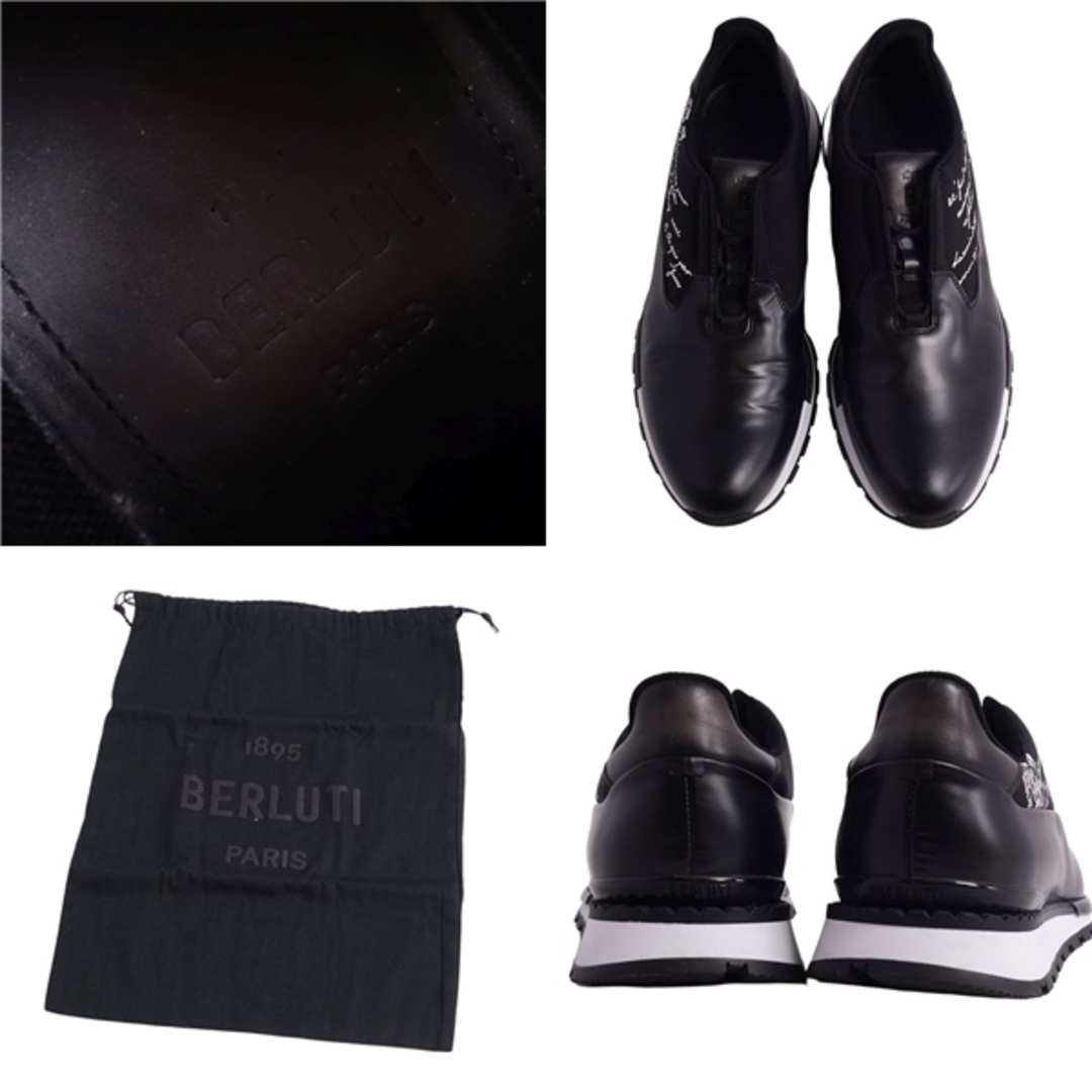 Berluti(ベルルッティ)の美品 ベルルッティ Berluti スニーカー ファストトラック カーフレザー シューズ 靴 メンズ イタリア製 8(26.5cm相当) ブラック メンズの靴/シューズ(スニーカー)の商品写真