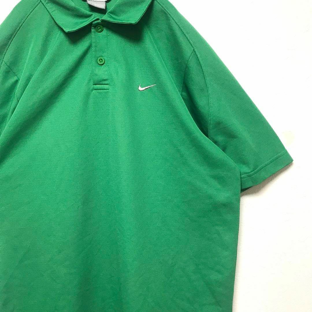 NIKE(ナイキ)のNIKE ナイキ 刺繍ロゴ 半袖 ポロシャツ グリーン M メンズのトップス(ポロシャツ)の商品写真