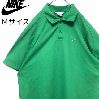 ナイキ(NIKE)のNIKE ナイキ 刺繍ロゴ 半袖 ポロシャツ グリーン M(ポロシャツ)