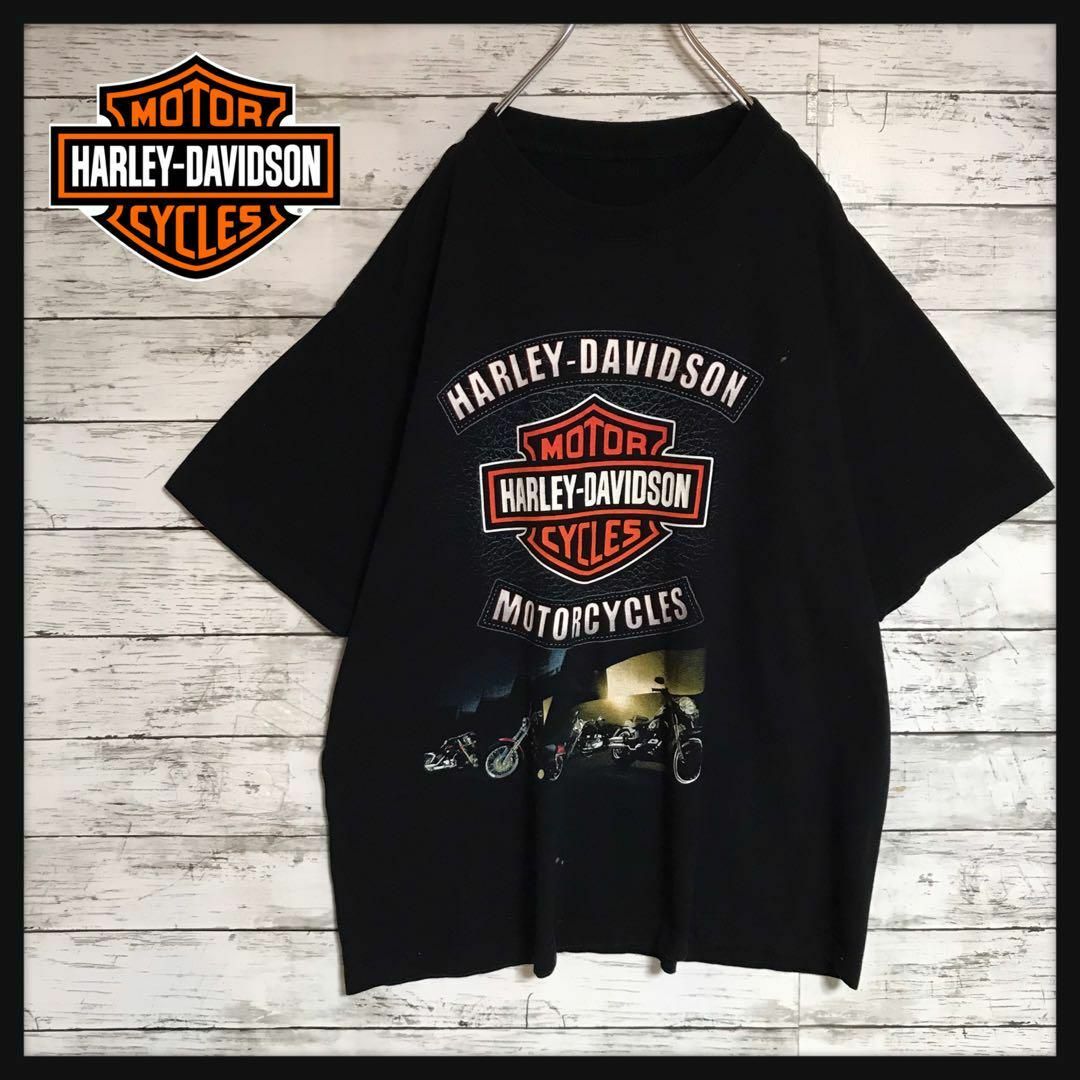 Harley Davidson(ハーレーダビッドソン)の【ゆるだぼ】ハーレーダビッドソン　裏表デカロゴTシャツ　人気ブラック　F562 メンズのトップス(Tシャツ/カットソー(半袖/袖なし))の商品写真