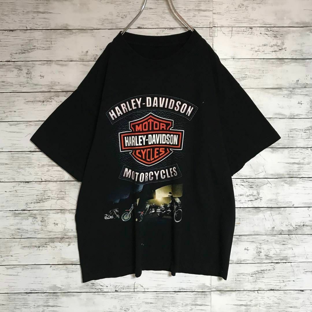 Harley Davidson(ハーレーダビッドソン)の【ゆるだぼ】ハーレーダビッドソン　裏表デカロゴTシャツ　人気ブラック　F562 メンズのトップス(Tシャツ/カットソー(半袖/袖なし))の商品写真