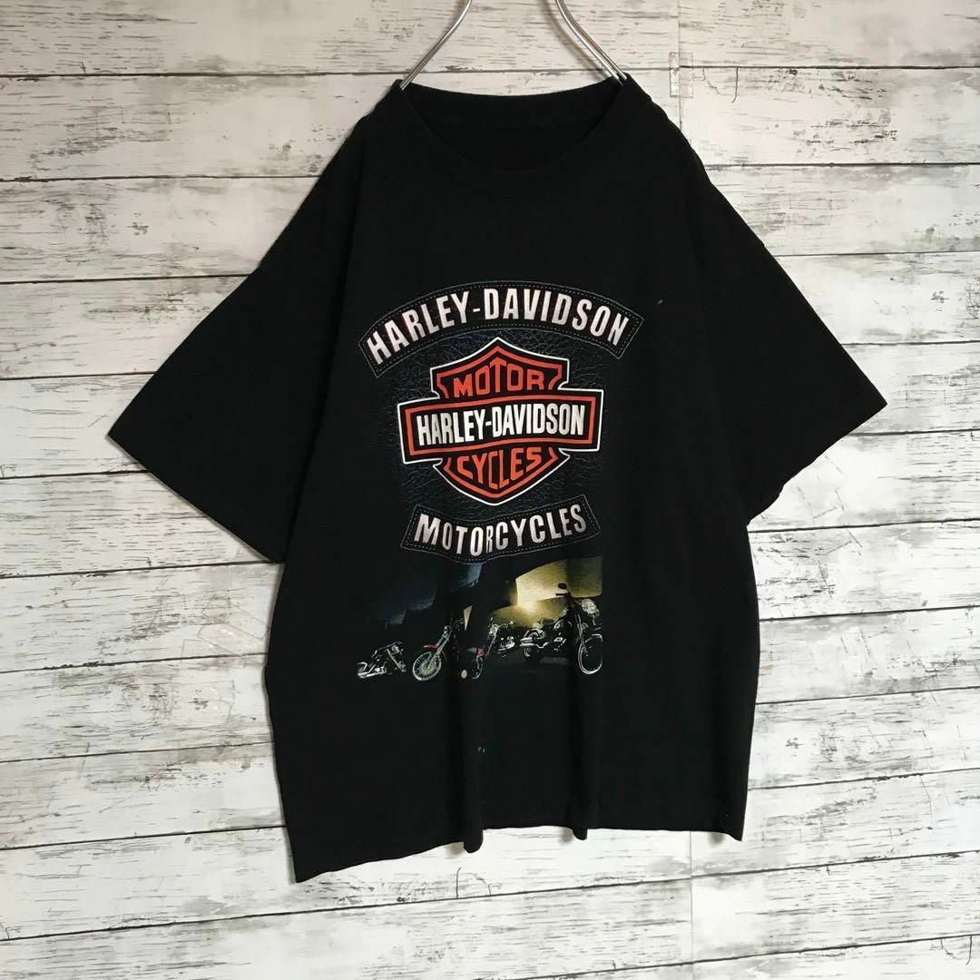 Harley Davidson(ハーレーダビッドソン)の【ゆるだぼ】ハーレーダビッドソン　裏表デカロゴTシャツ　人気ブラック　F562 メンズのトップス(Tシャツ/カットソー(半袖/袖なし))の商品写真