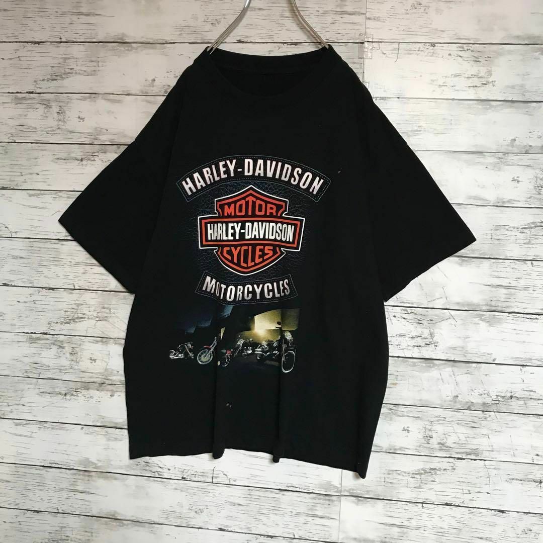 Harley Davidson(ハーレーダビッドソン)の【ゆるだぼ】ハーレーダビッドソン　裏表デカロゴTシャツ　人気ブラック　F562 メンズのトップス(Tシャツ/カットソー(半袖/袖なし))の商品写真