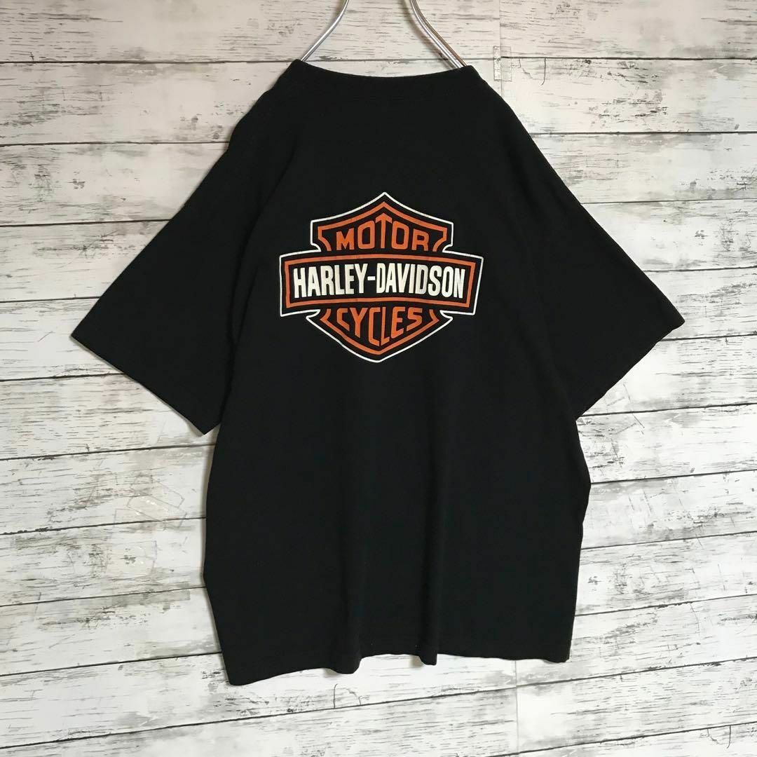 Harley Davidson(ハーレーダビッドソン)の【ゆるだぼ】ハーレーダビッドソン　裏表デカロゴTシャツ　人気ブラック　F562 メンズのトップス(Tシャツ/カットソー(半袖/袖なし))の商品写真