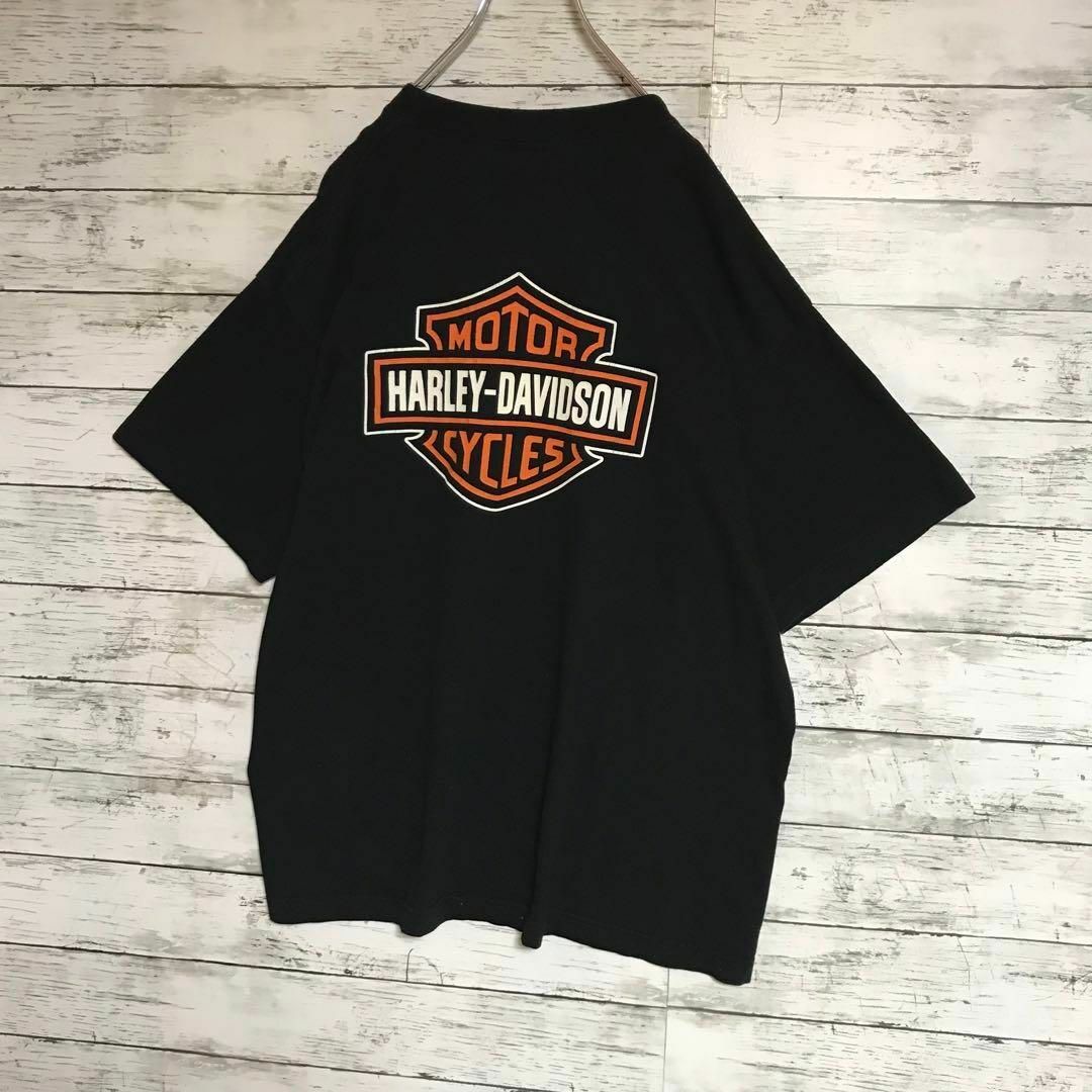 Harley Davidson(ハーレーダビッドソン)の【ゆるだぼ】ハーレーダビッドソン　裏表デカロゴTシャツ　人気ブラック　F562 メンズのトップス(Tシャツ/カットソー(半袖/袖なし))の商品写真