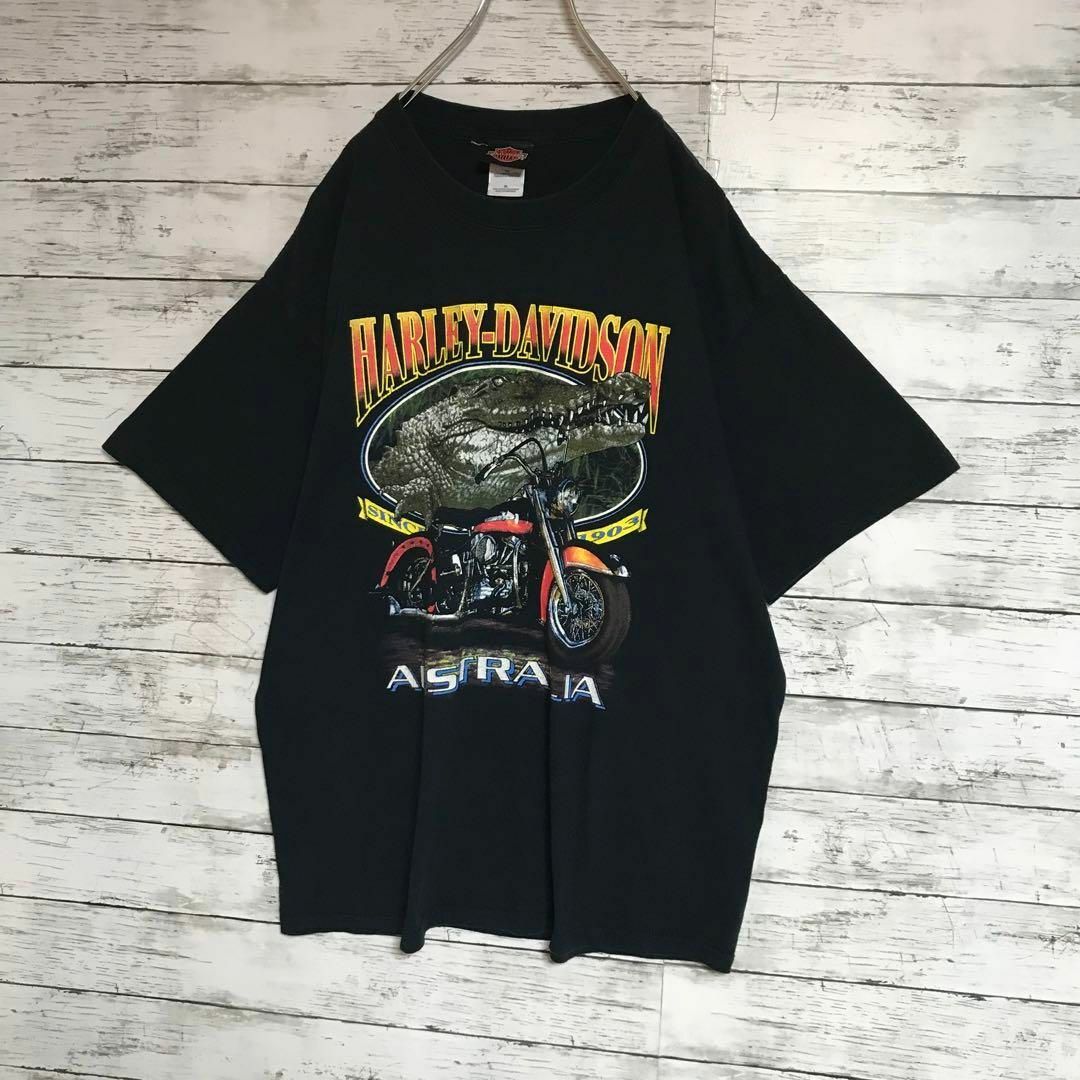 Harley Davidson(ハーレーダビッドソン)の【人気ブラック】ハーレーダビッドソン　裏表ビッグプリントTシャツ　F561 メンズのトップス(Tシャツ/カットソー(半袖/袖なし))の商品写真