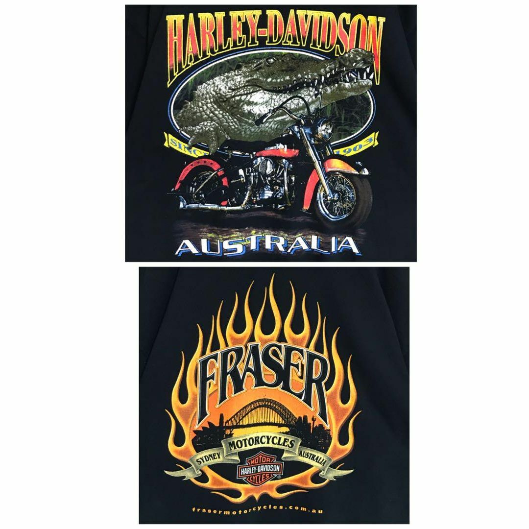 Harley Davidson(ハーレーダビッドソン)の【人気ブラック】ハーレーダビッドソン　裏表ビッグプリントTシャツ　F561 メンズのトップス(Tシャツ/カットソー(半袖/袖なし))の商品写真