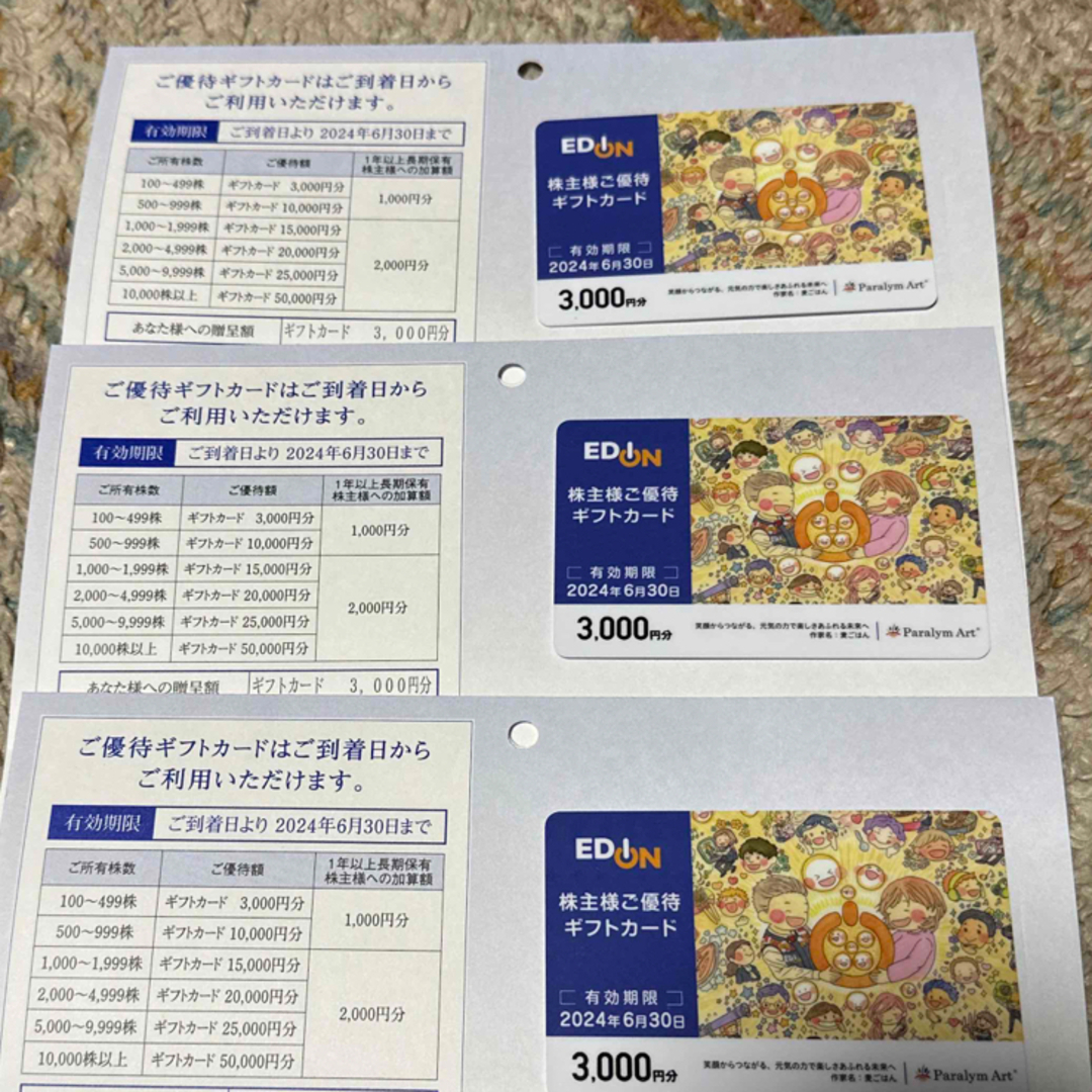 エディオン株主優待 9000円分の通販 by tsk's shop|ラクマ