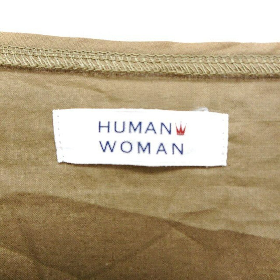 HUMAN WOMAN(ヒューマンウーマン)のヒューマンウーマン HUMAN WOMAN 素材切替 カットソー Tシャツ レディースのトップス(その他)の商品写真