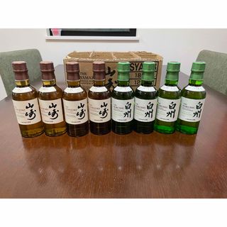 サントリーシングルモルトウイスキー 山崎180ml4本、白州180ml4本