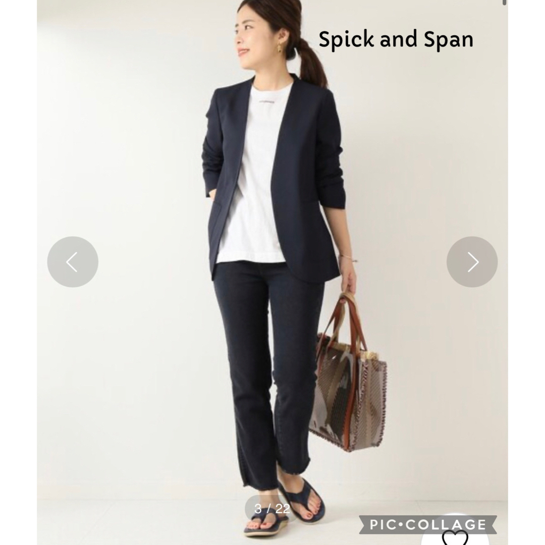 Spick & Span(スピックアンドスパン)の☆専用☆   Spick & Span リネンライクカラーレスジャケット レディースのジャケット/アウター(ノーカラージャケット)の商品写真