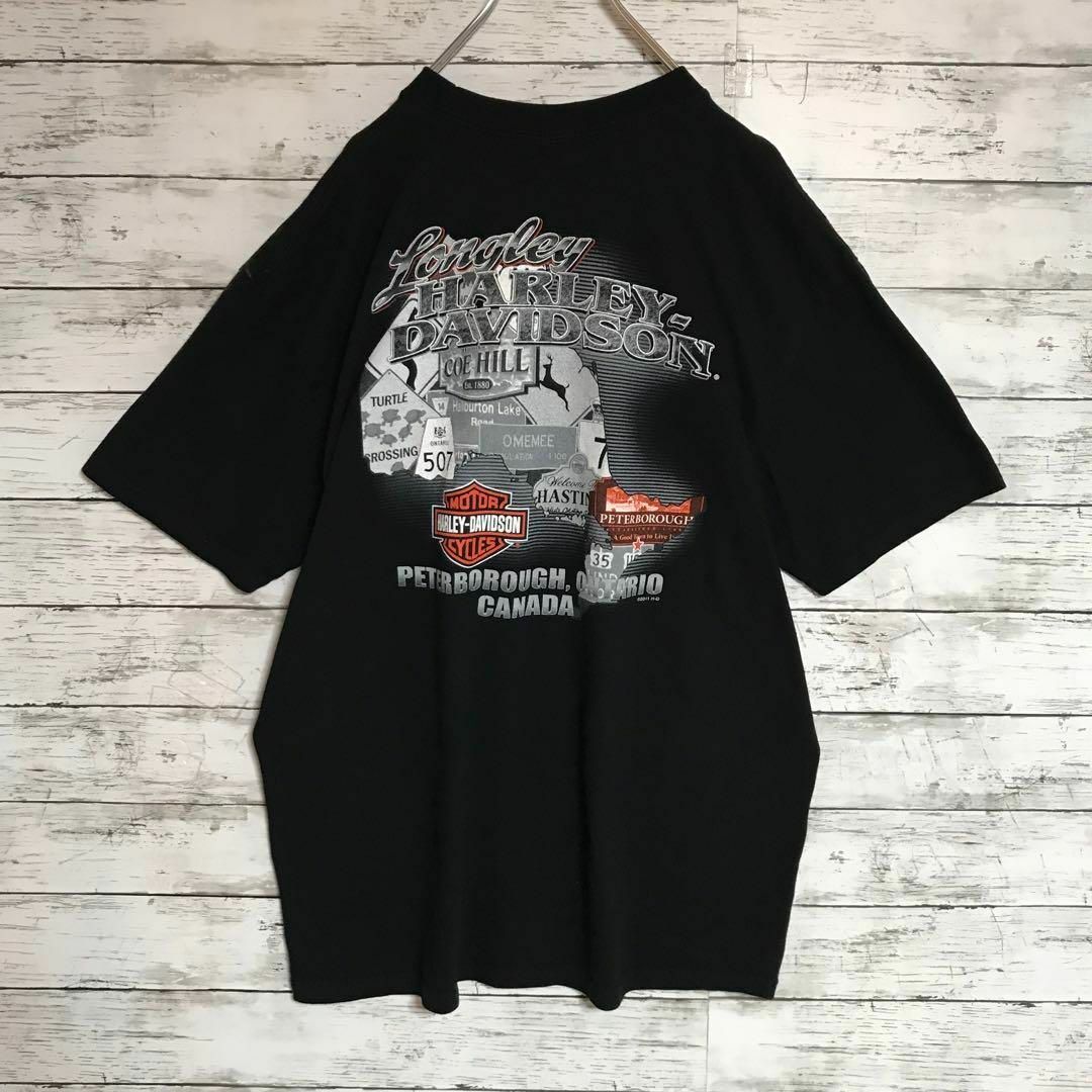 Harley Davidson(ハーレーダビッドソン)の【希少デザイン】ハーレーダビッドソン　ビッグプリントTシャツ　人気黒　F509 メンズのトップス(Tシャツ/カットソー(半袖/袖なし))の商品写真