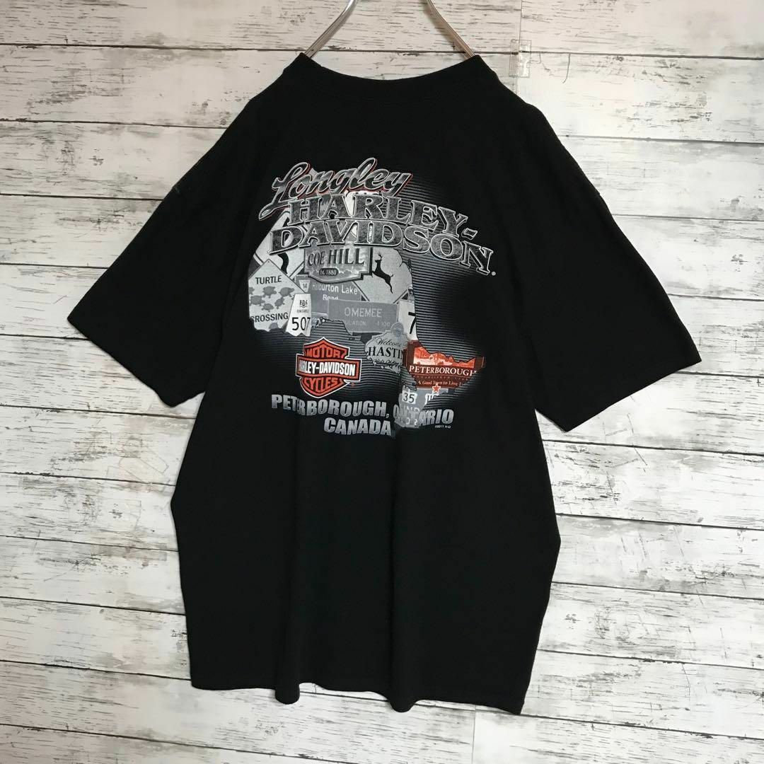 Harley Davidson(ハーレーダビッドソン)の【希少デザイン】ハーレーダビッドソン　ビッグプリントTシャツ　人気黒　F509 メンズのトップス(Tシャツ/カットソー(半袖/袖なし))の商品写真