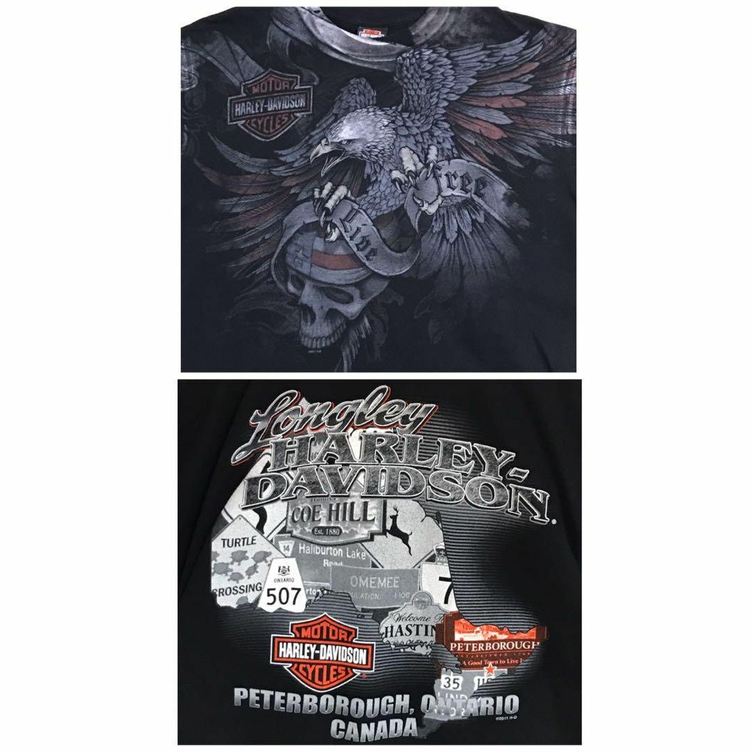 Harley Davidson(ハーレーダビッドソン)の【希少デザイン】ハーレーダビッドソン　ビッグプリントTシャツ　人気黒　F509 メンズのトップス(Tシャツ/カットソー(半袖/袖なし))の商品写真