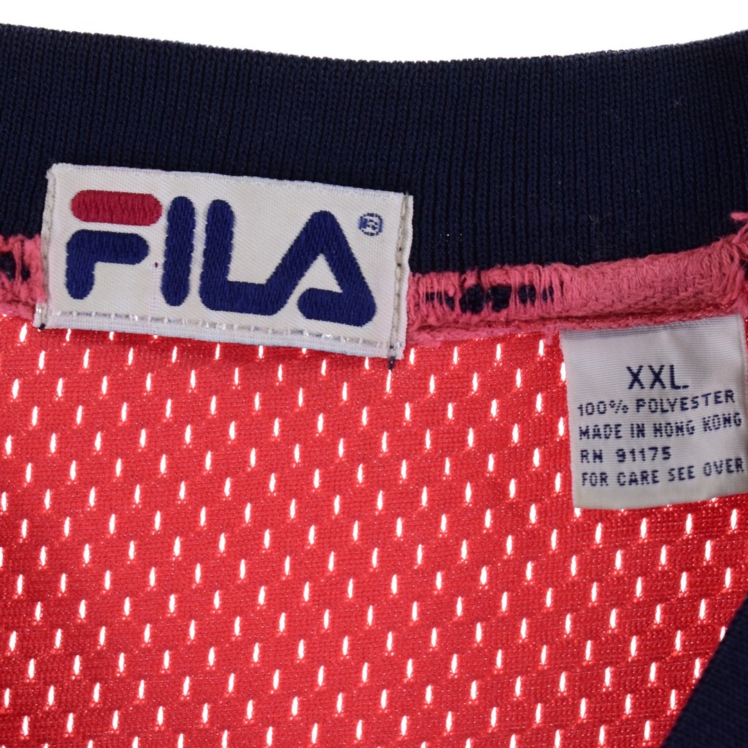 FILA(フィラ)の古着 フィラ FILA Vネック メッシュ ゲームシャツ メンズXXL /eaa343791 メンズのトップス(Tシャツ/カットソー(半袖/袖なし))の商品写真