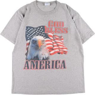 古着 90年代 ALL SPORT GOD BLESS AMERICA 鷲柄 イーグル柄 アニマルプリントTシャツ メンズXL ヴィンテージ /eaa343448(Tシャツ/カットソー(半袖/袖なし))