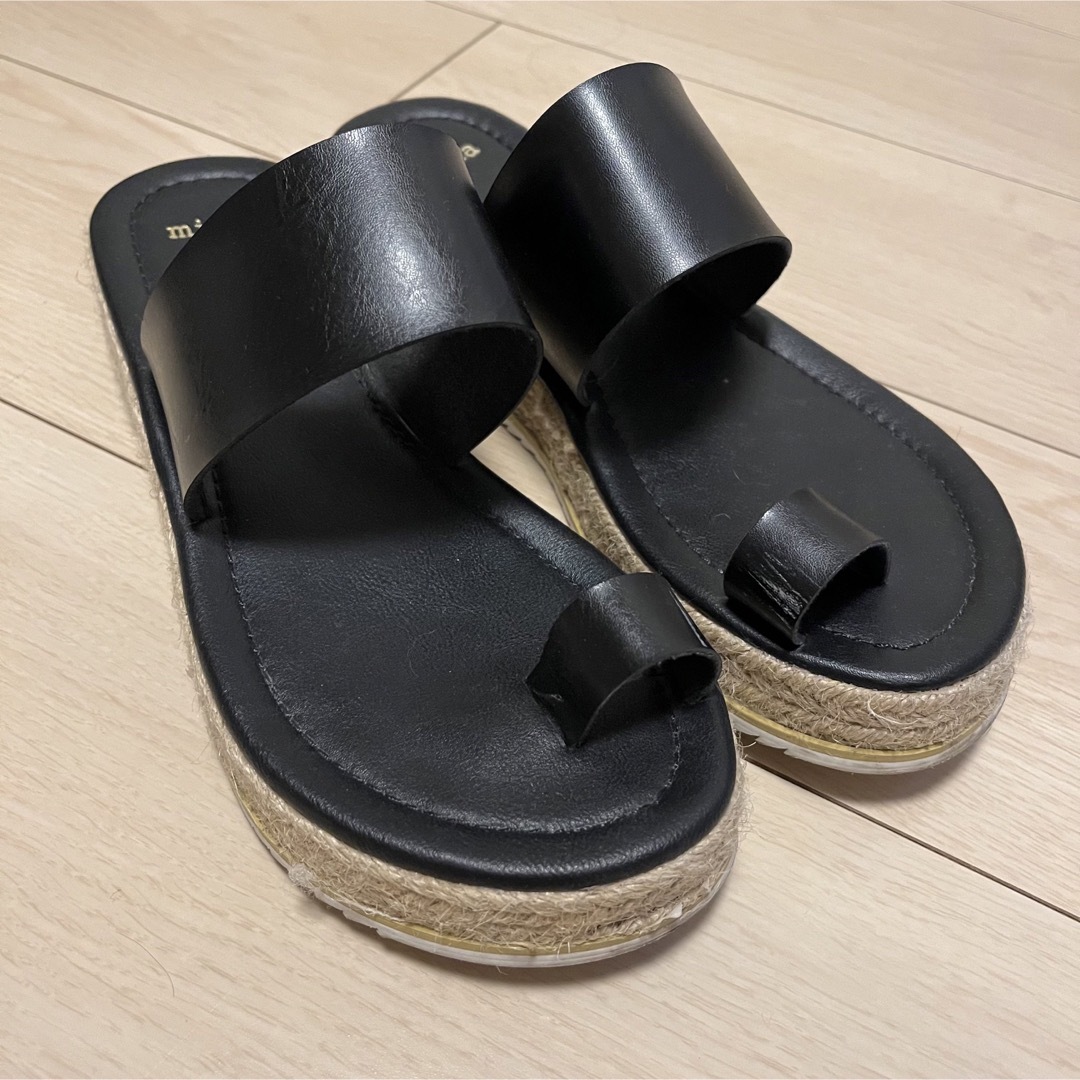 minia(ミニア)のminiaジュートサンダルL ブラック レディースの靴/シューズ(サンダル)の商品写真