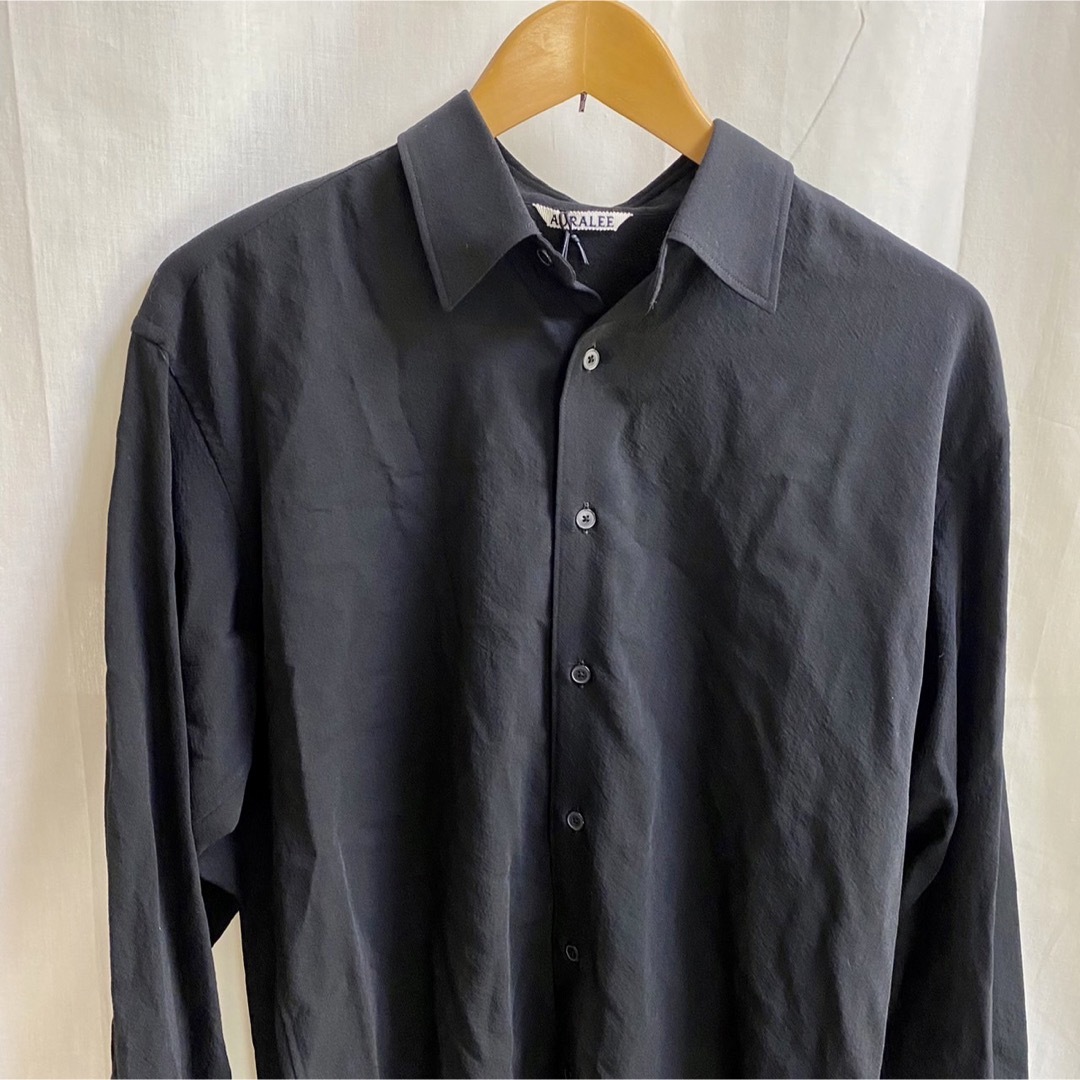 オーラリー新品タグ付★HARD TWIST WOOL VIYELLA SHIRT