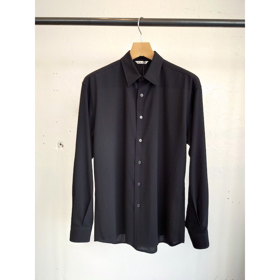 オーラリー新品タグ付★HARD TWIST WOOL VIYELLA SHIRT