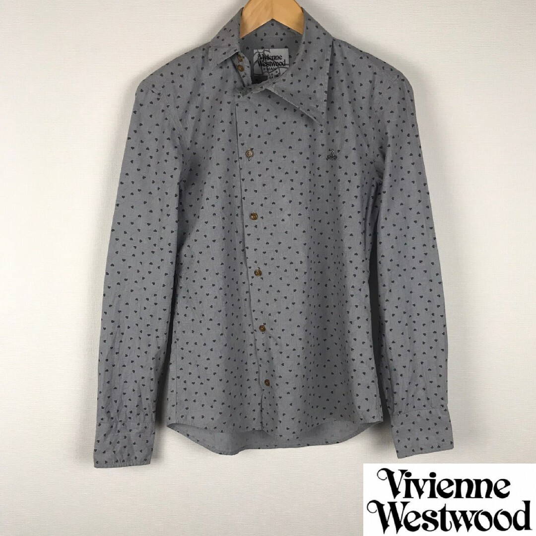 Vivienne Westwood(ヴィヴィアンウエストウッド)の美品 ヴィヴィアンウエストウッドマン 長袖シャツ グレー サイズ44 メンズのトップス(シャツ)の商品写真