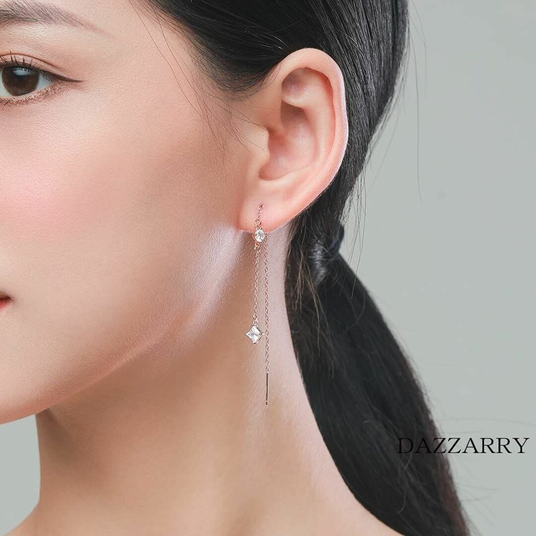【色: ピンクゴールド】DAZZARRY ピアス レディース 人気 揺れる チェ 【色: ピンクゴールド】DAZZARRY ピアス レディース 人気 揺れる チェ