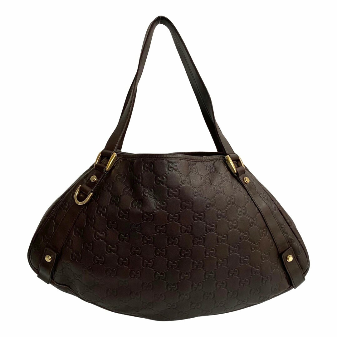 安全保証付き 極 美品 希少品 GUCCI グッチ シマ 型押し 総柄 ホース