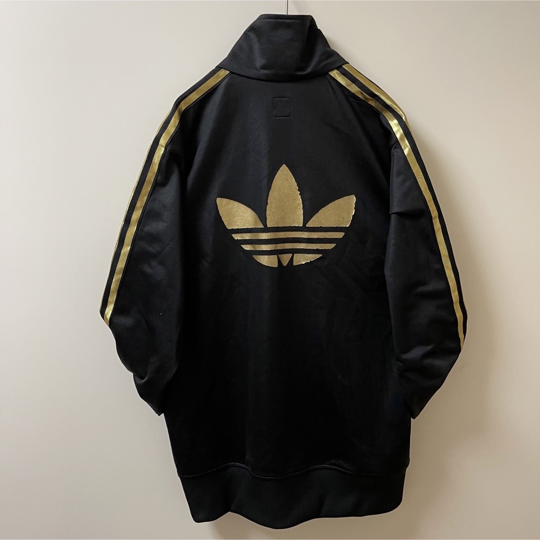 90s】adidasトラックジャケットビンテージ刺繍トレファイルゴールド金黒