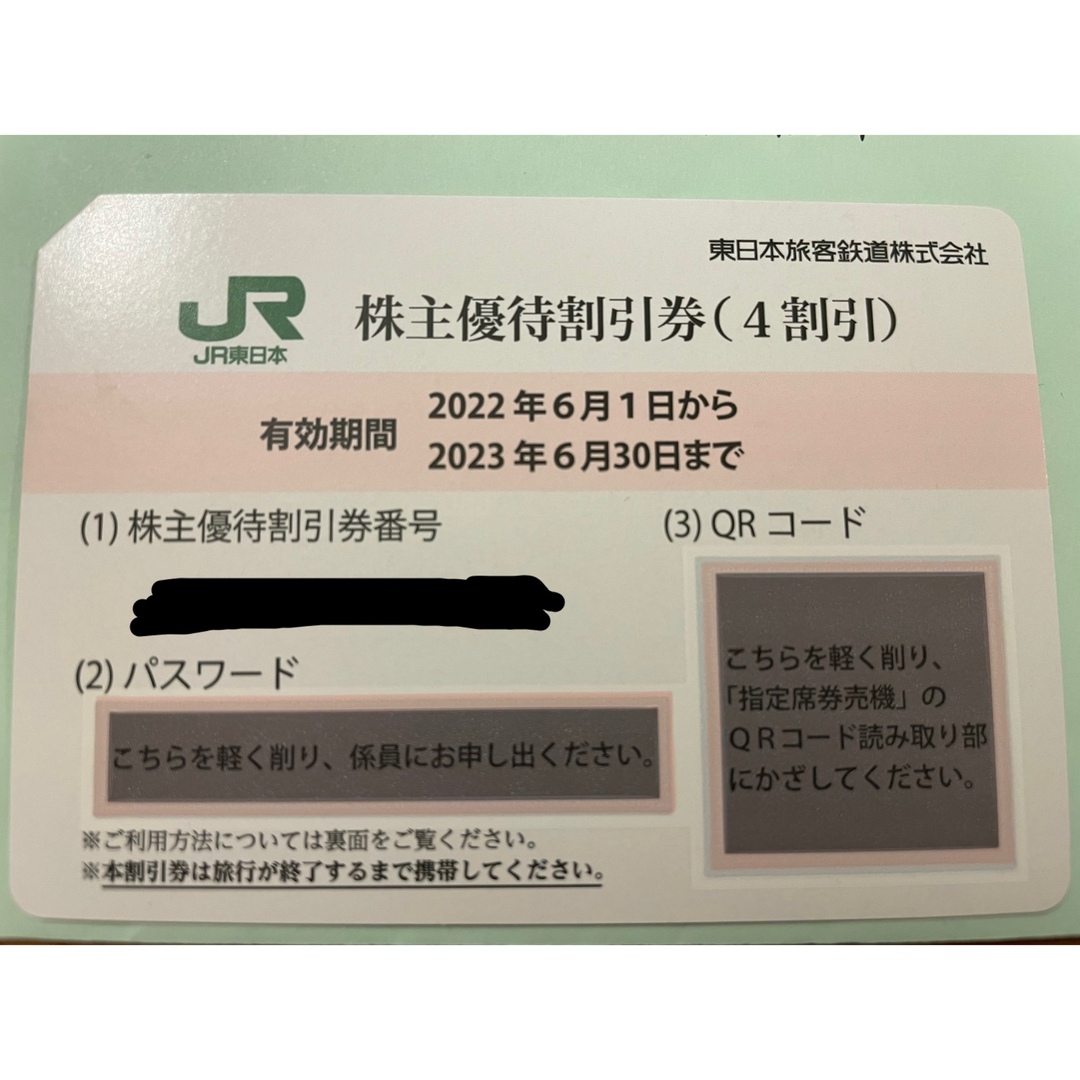 JR東日本株主優待割引券1枚 チケットの優待券/割引券(その他)の商品写真