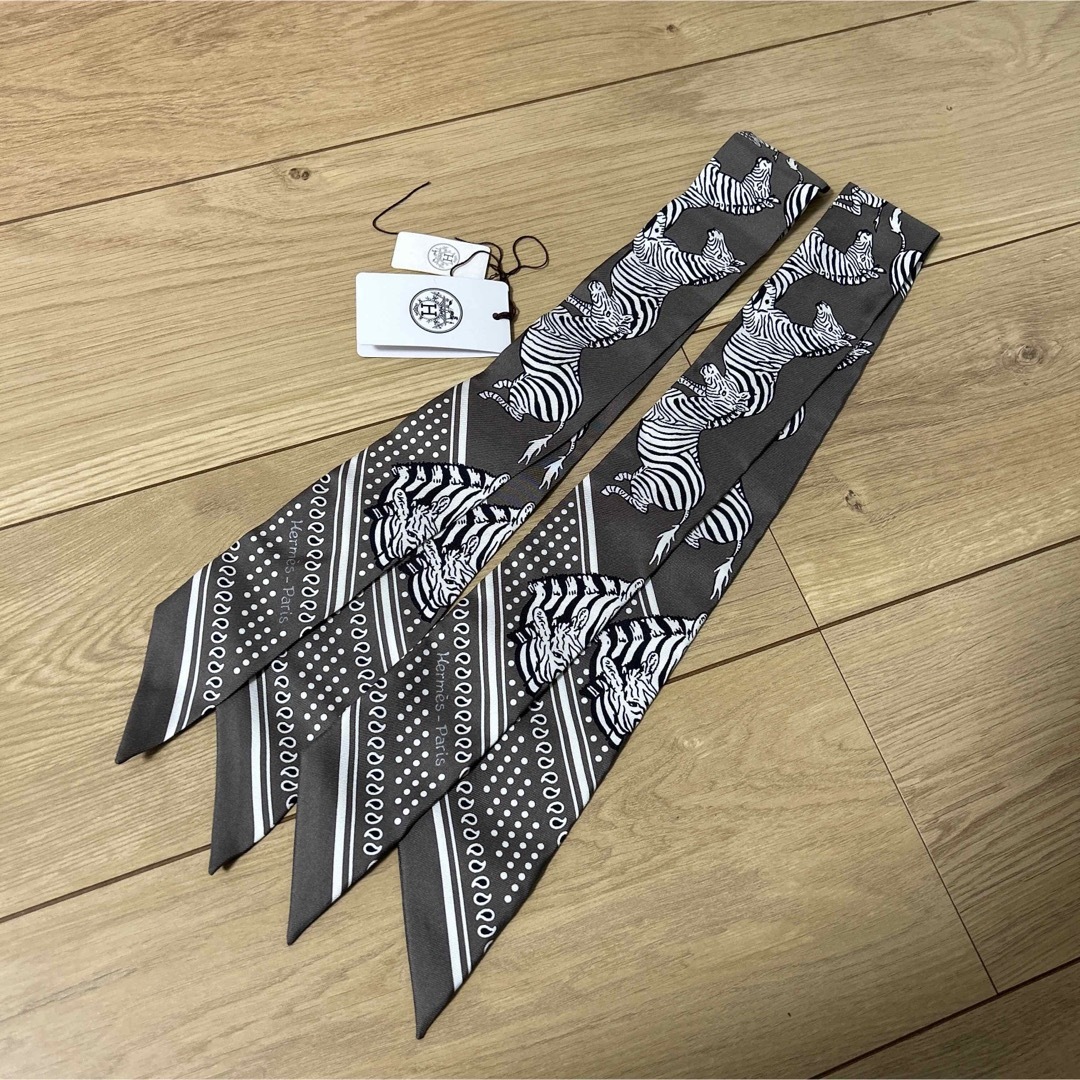 HERMES エルメス ツイリー ゼブラ柄 エトープ-