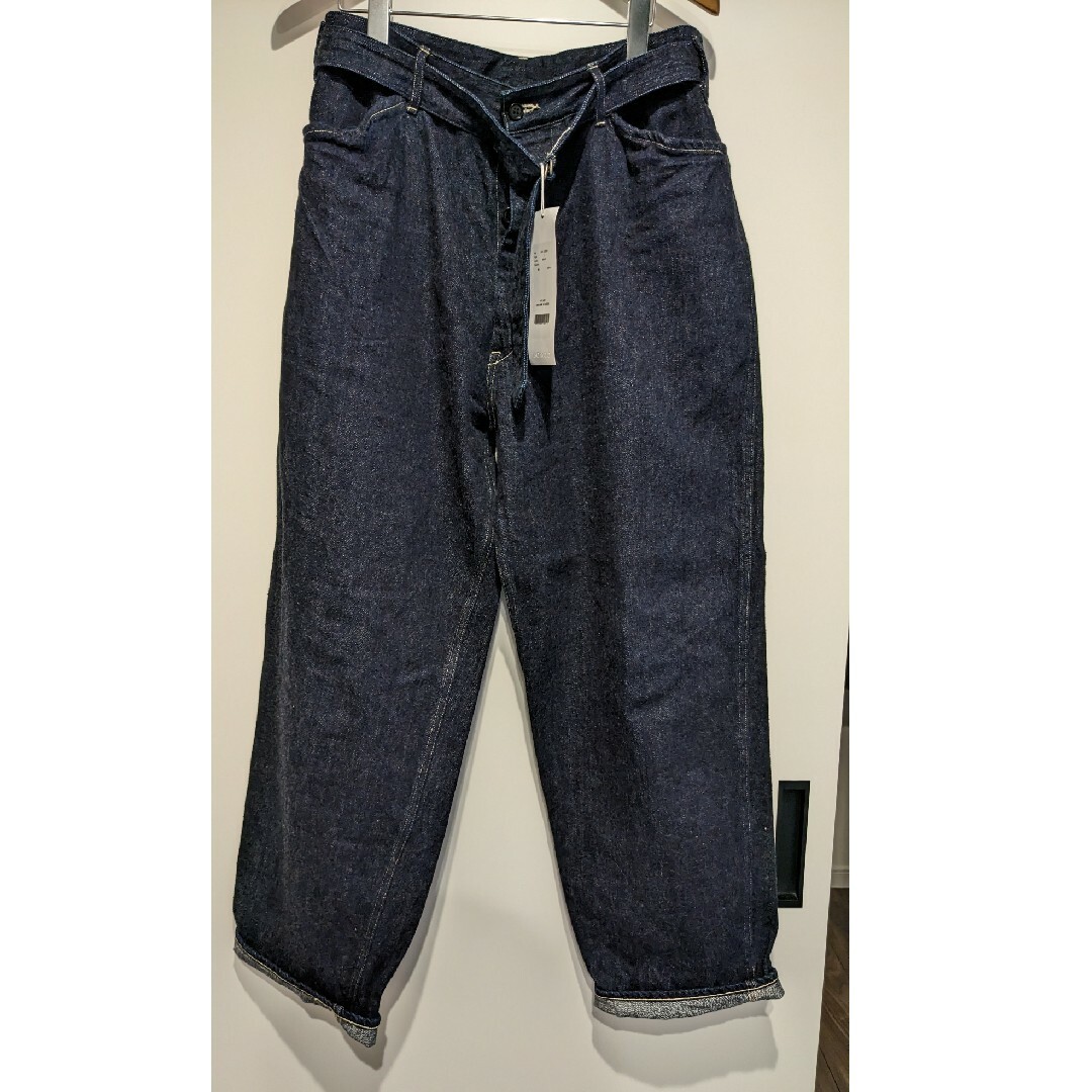 X01-03001定価comoli 23ss ベルテッドデニム NAVY サイズ2