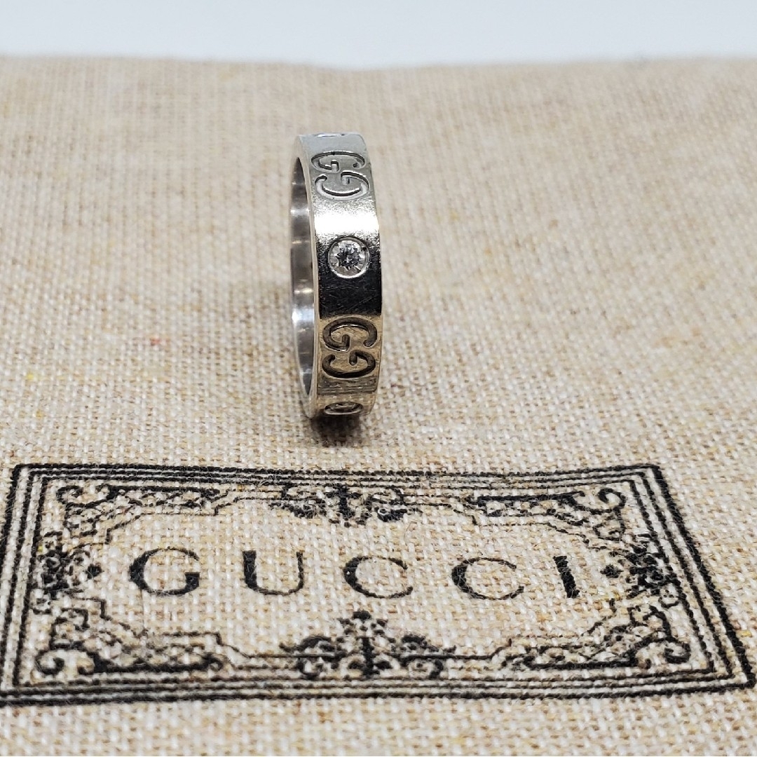 Gucci - 【超レア現行品】GUCCI ホワイトゴールドアイコンリング