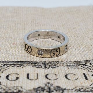 【超レア現行品】GUCCI ホワイトゴールドアイコンリング ダイヤモンド 5P