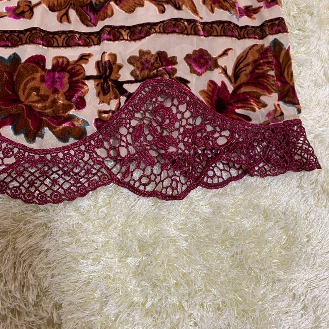 【シルク100%】グレースコンチネンタル 花柄刺繍ワンピース サイズ36