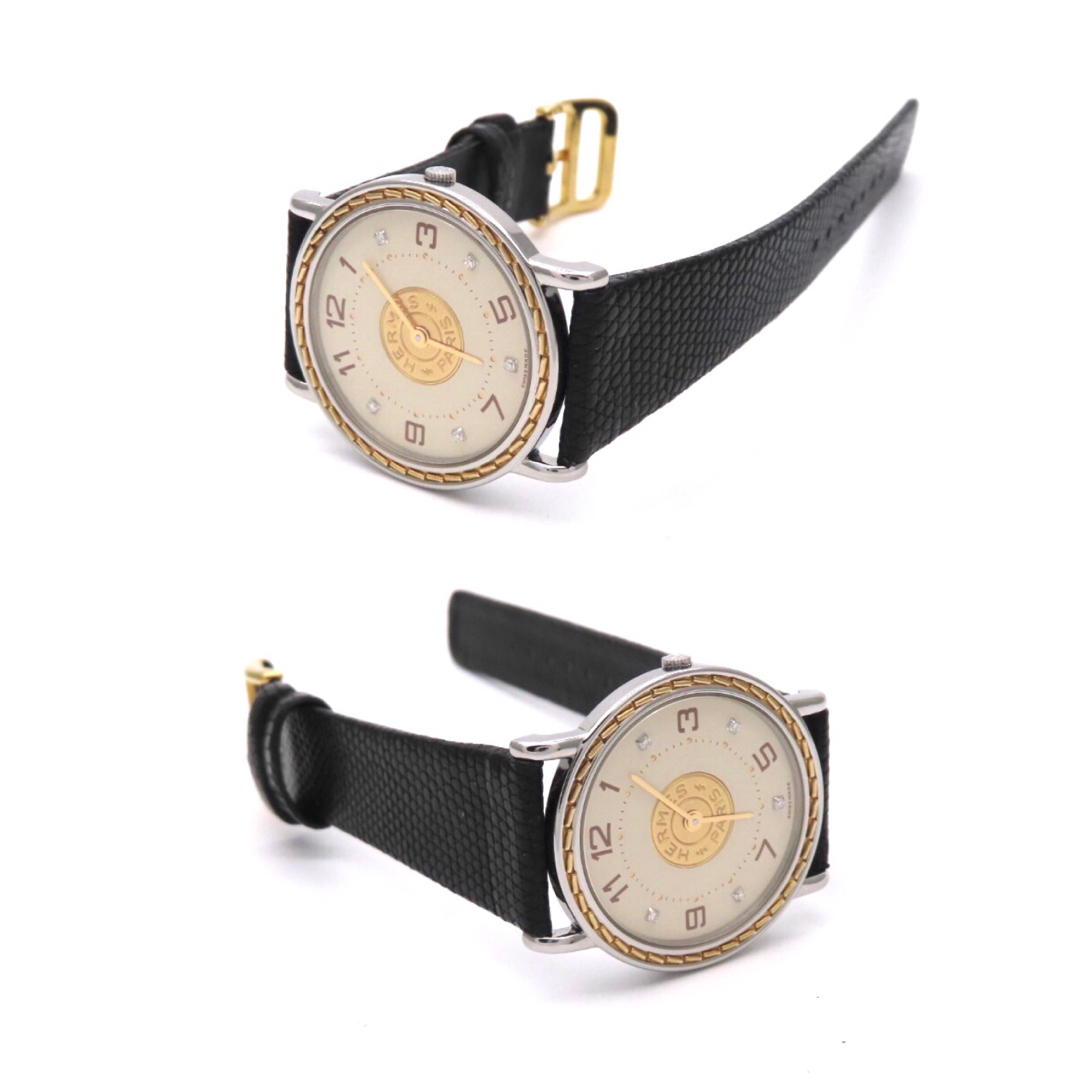セリエ】HERMES 'エルメス 時計' 5Pダイヤモンド コンビ ☆極美品