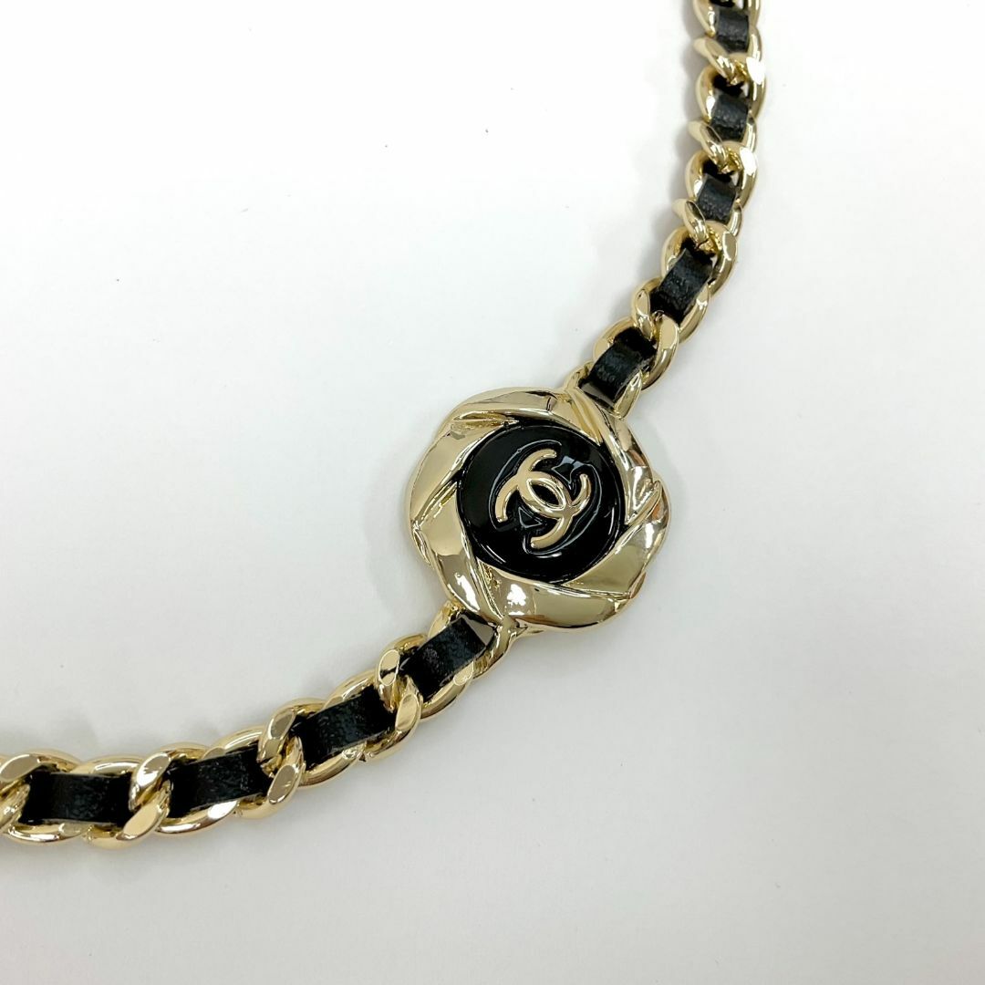 CHANEL(シャネル)の6990 シャネル ココマーク チョーカー ネックレス チェーン GP レザー レディースのアクセサリー(ネックレス)の商品写真