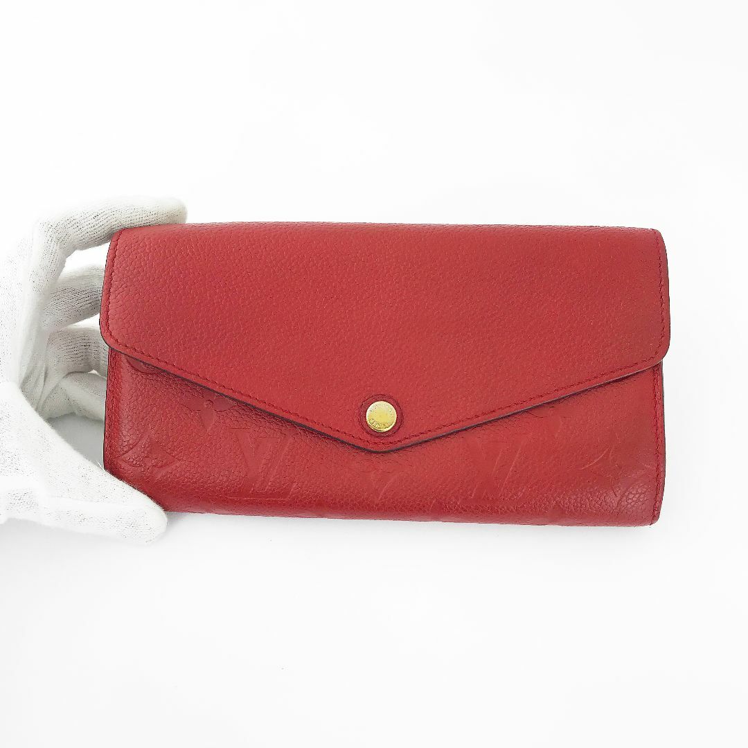 ☆美品☆ルイヴィトン モノグラムアンプラント ポルトフォイユサラ レッド 長財布