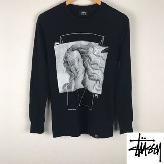 ステューシー(STUSSY)の美品 ステューシー 長袖Tシャツ ブラック サイズS(Tシャツ/カットソー(七分/長袖))